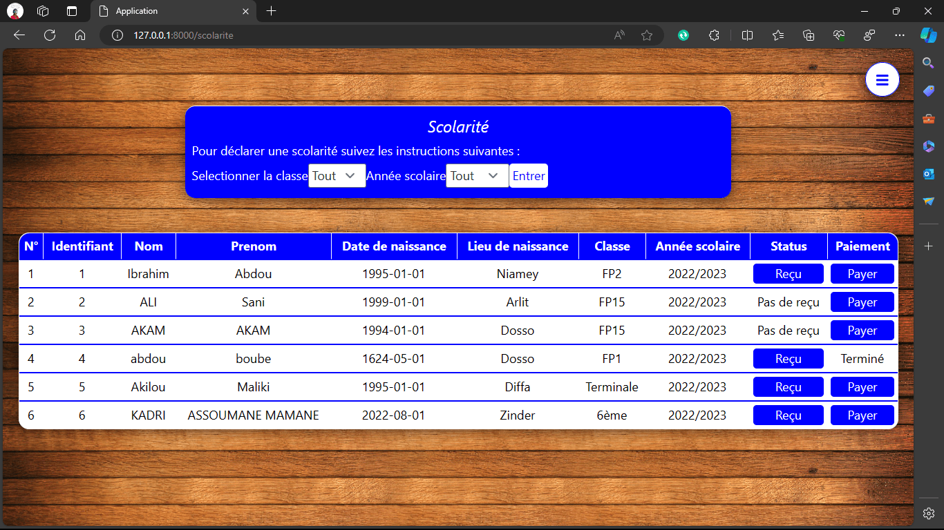 Capture du projet 10