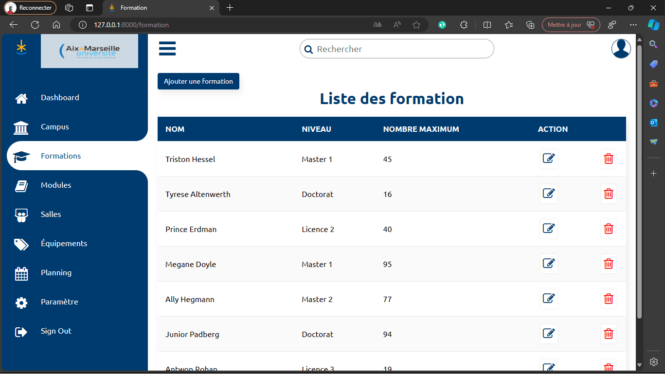 Capture du projet 3