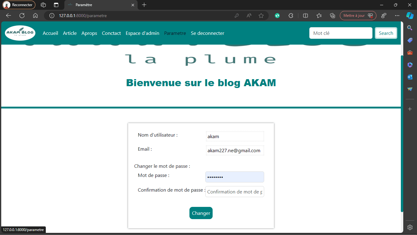 Capture du projet 8